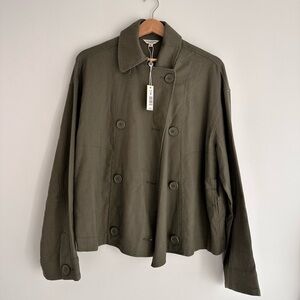 Max Studio Olive Double-Breasted Jacket